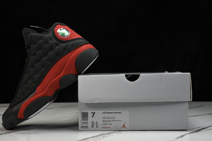 air jordan 13 retro“bred” black/ red mens 414571-004
