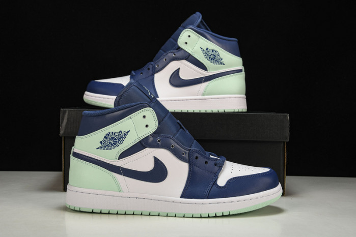 jordan 1 mid mystic navy mint foam - 554724-413