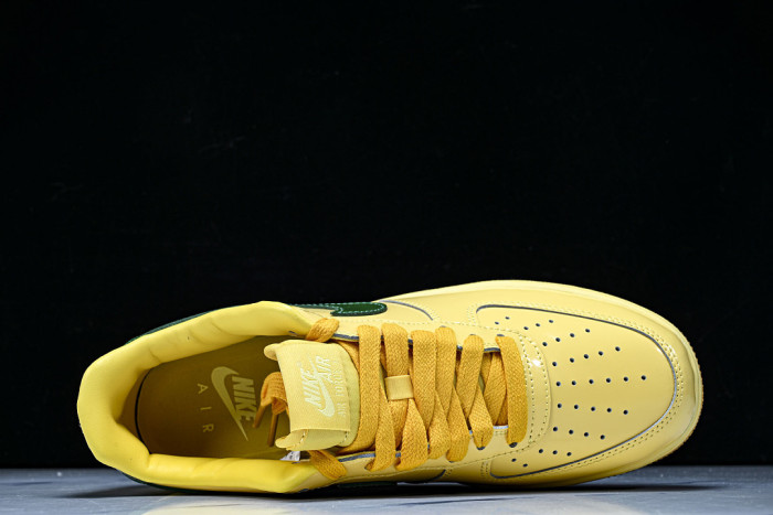 Nike Air Force 1 Low Patent Leather Topaz Gold Pine Green IO4489-700