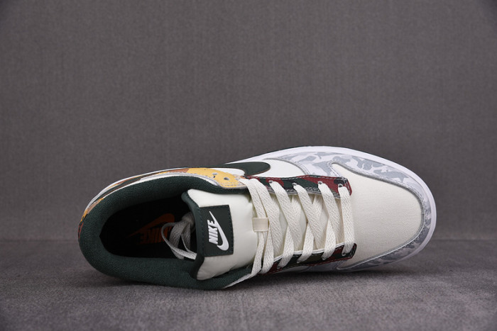 nike dunk low sail multi camo dh0957-100
