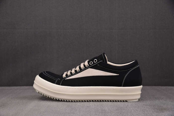 r1ck 0wens sneakers copshpe or-low top37 drkshdw black （denim fabric）