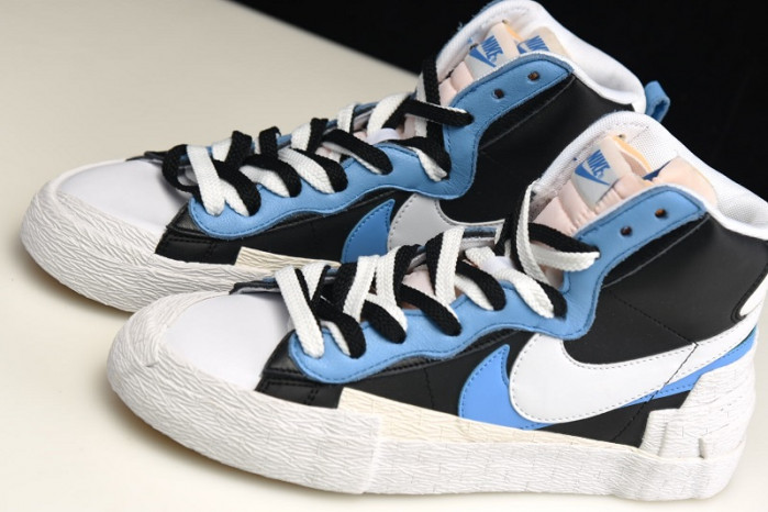 nike blazer high sacai white black legend blue - bv0072-001