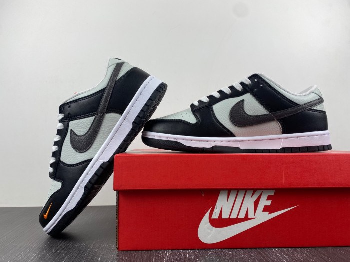 nike dunk low black grey orange fn7808-001